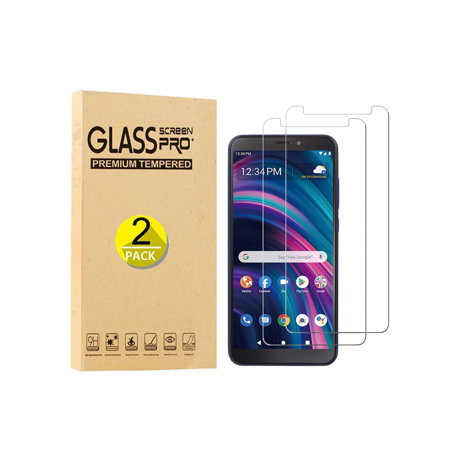 [2 Pack] for Blu View 3 B140DL Tempered Glass Screen Protector,Case Friendly 9H Hardness HD Clear [Anti-Scratch]