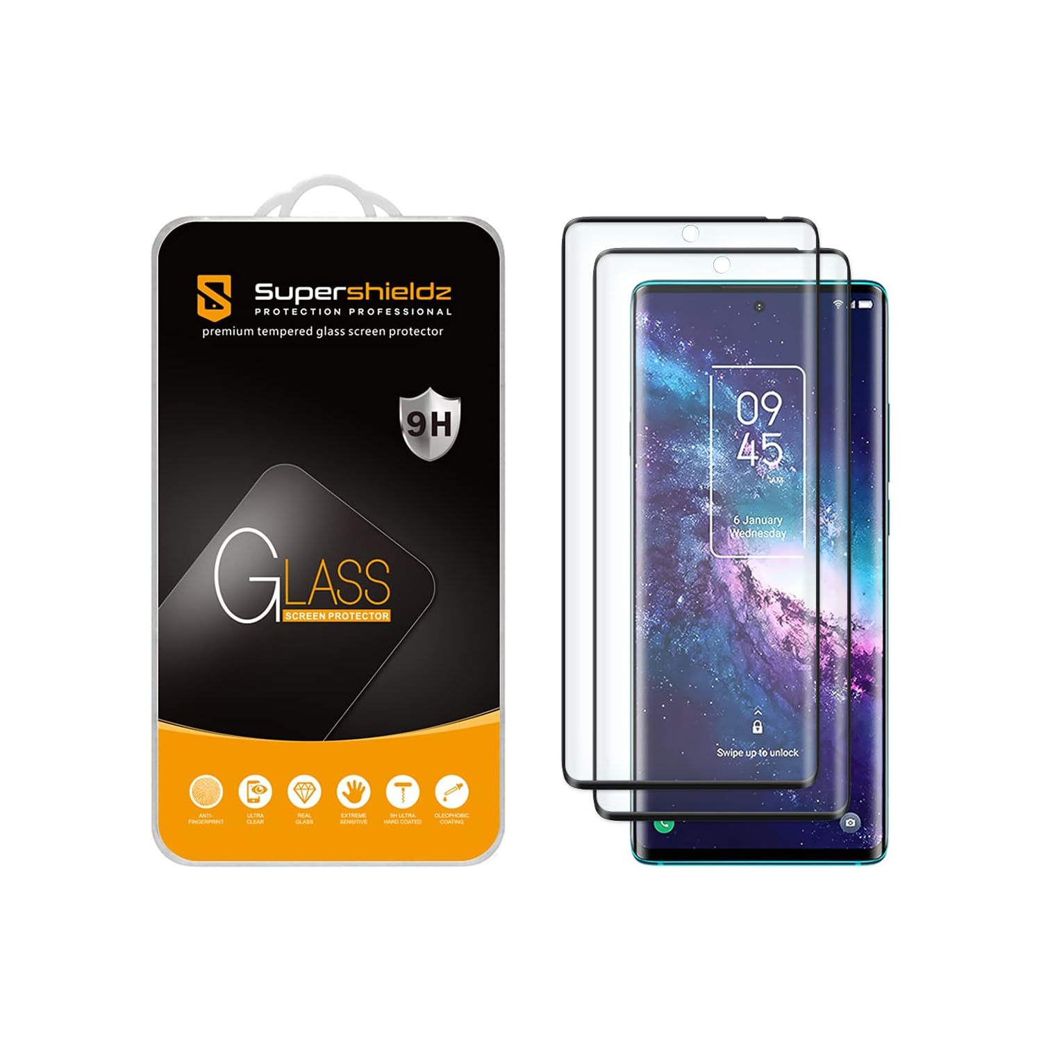 (2 Pack) Designed for TCL 20 Pro 5G Tempered Glass Screen Protector, (Full Cover) (3D Curved Glass) Anti