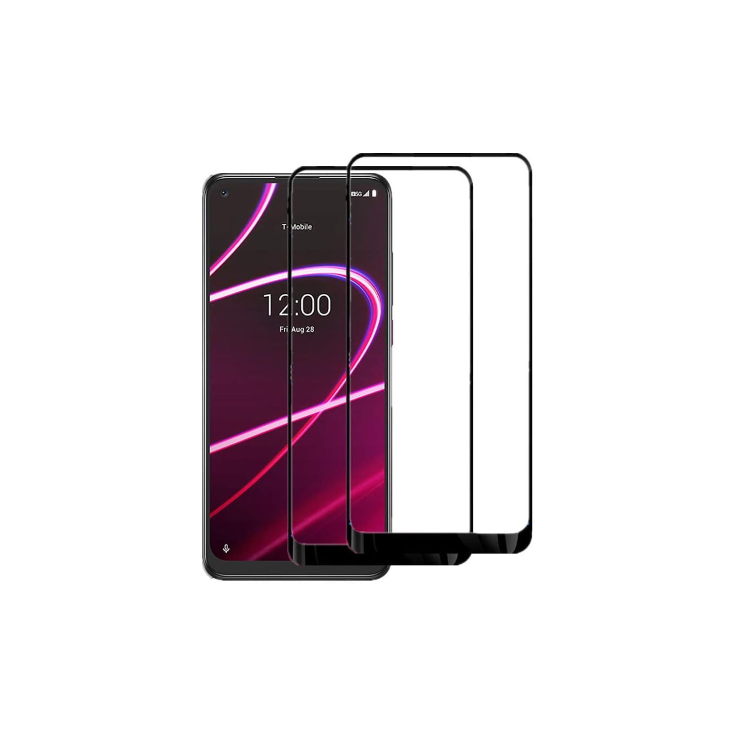 for T-Mobile Revvl 5G Tempered Glass Screen Protector, (2-Pack) Full Coverage Tempered Glass HD Clear Ballistic Screen