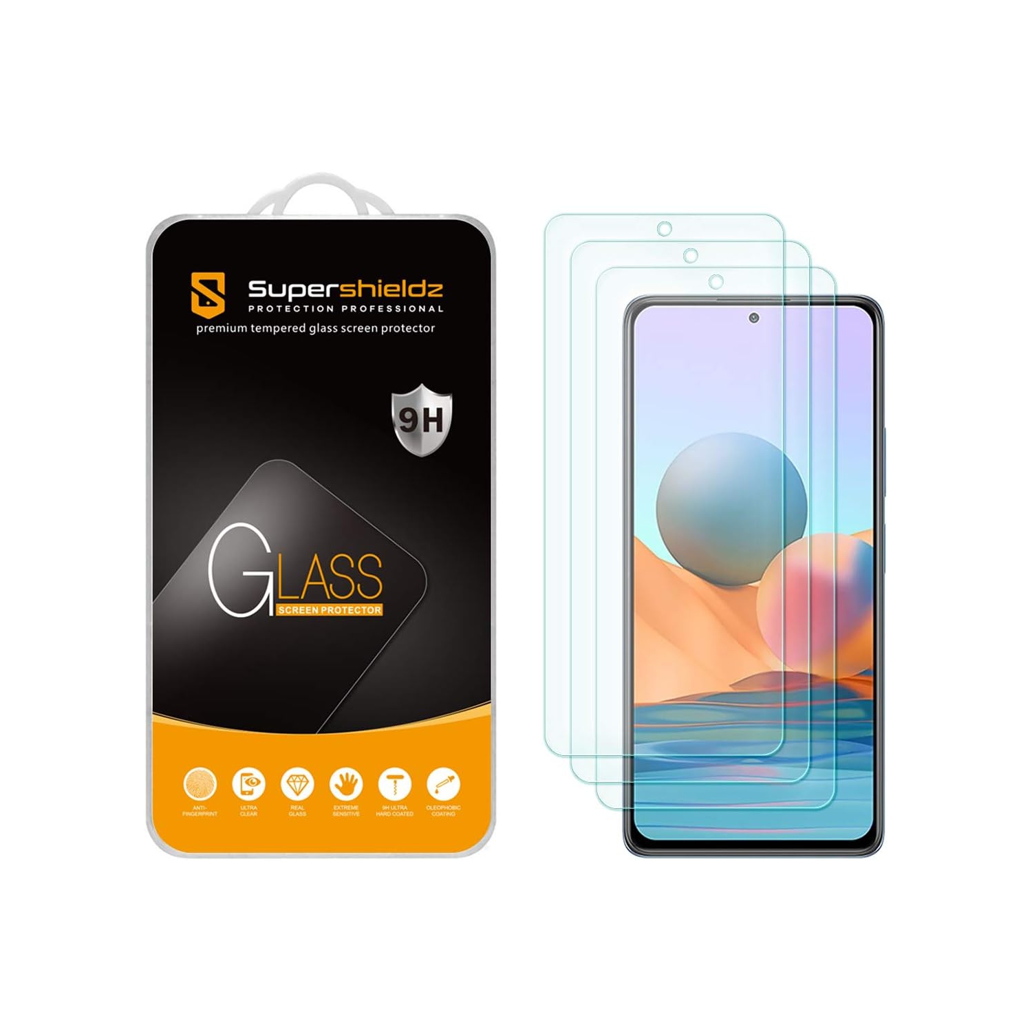 (3 Pack) Designed for Xiaomi (Redmi Note 10 Pro) Tempered Glass Screen Protector, Anti Scratch, Bubble