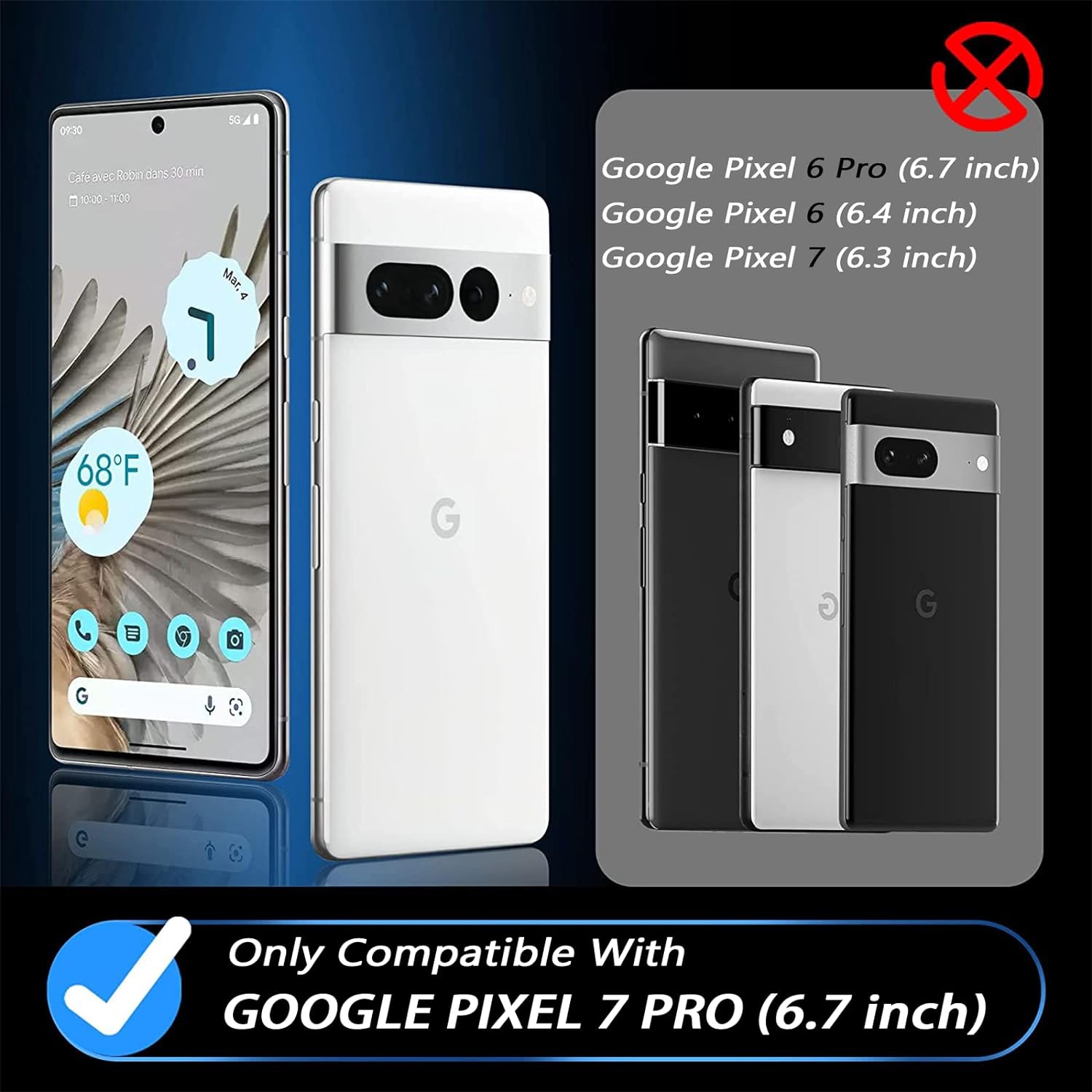 [Paquet de 2] pour Google Pixel 7 Pro, protecteur d'écran de 6,7 po, [3D incurvé] [antirayure] [anti-empreintes]
