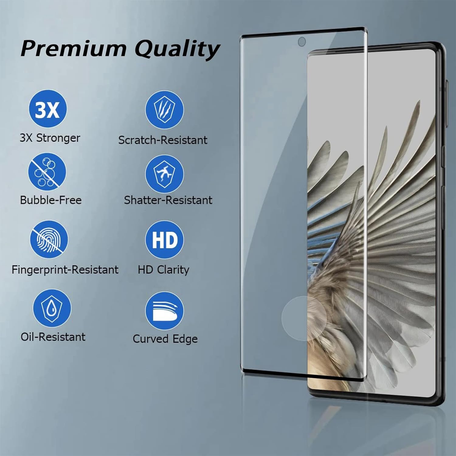 [Paquet de 2] pour Google Pixel 7 Pro, protecteur d'écran de 6,7 po, [3D incurvé] [antirayure] [anti-empreintes]