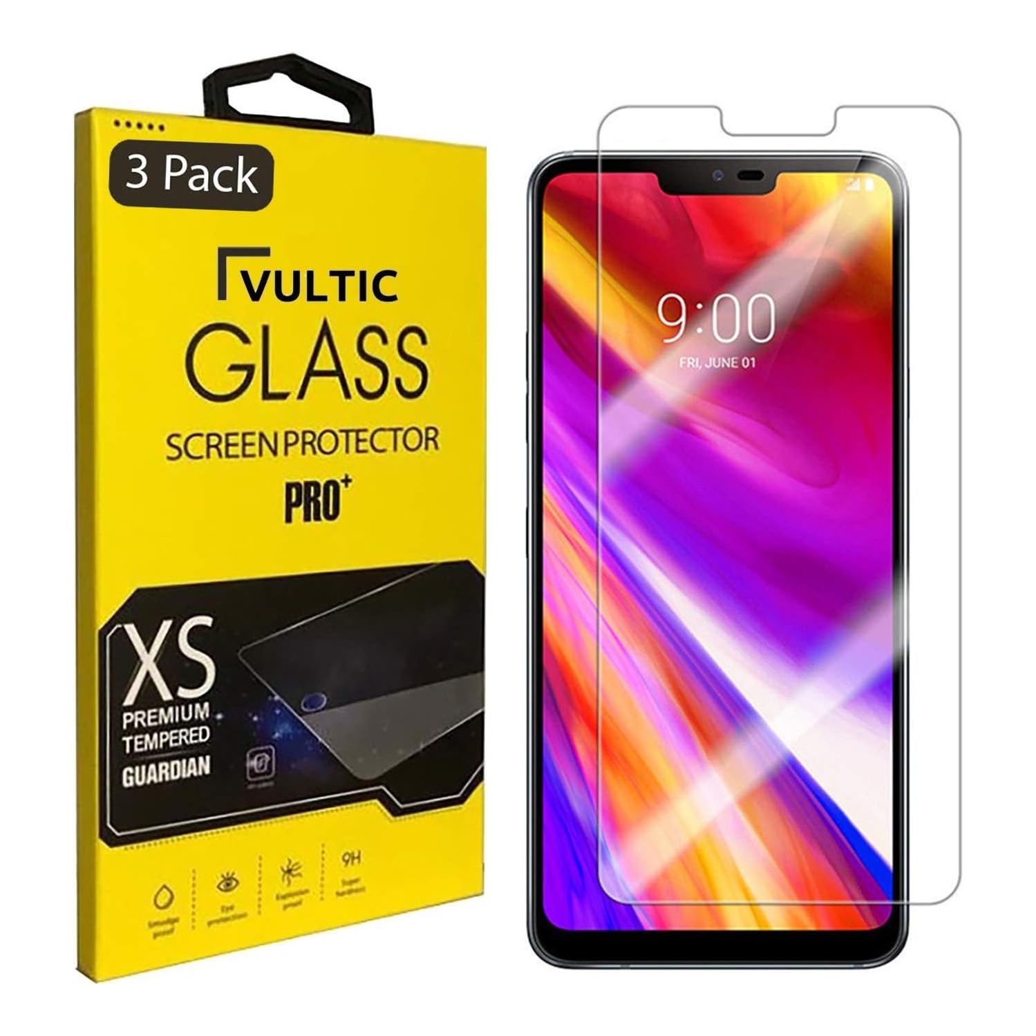 [3 Pack] Screen Protector for LG G7 ThinQ/LG G7 One/LG G8 ThinQ [Case Friendly], Tempered Glass Film Cover