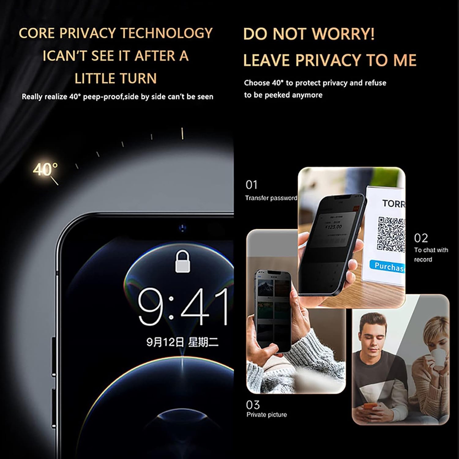 Protection écran SECRET verre trempé intégral iPhone X/XS