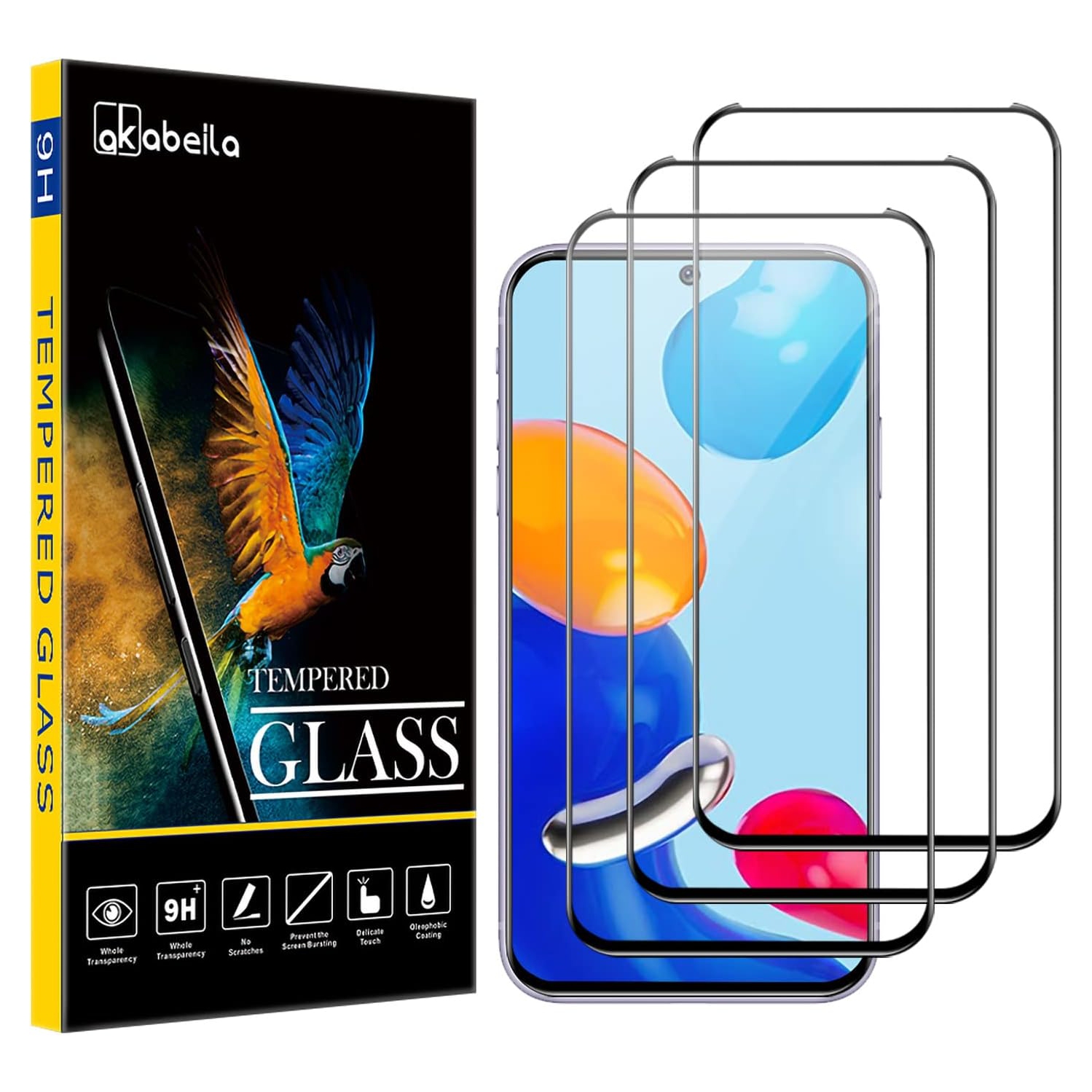 [3 Pack Screen Protector for Xiaomi Redmi Note11 Pro HD Tempered Glass Protective Film 9H Hardness Case