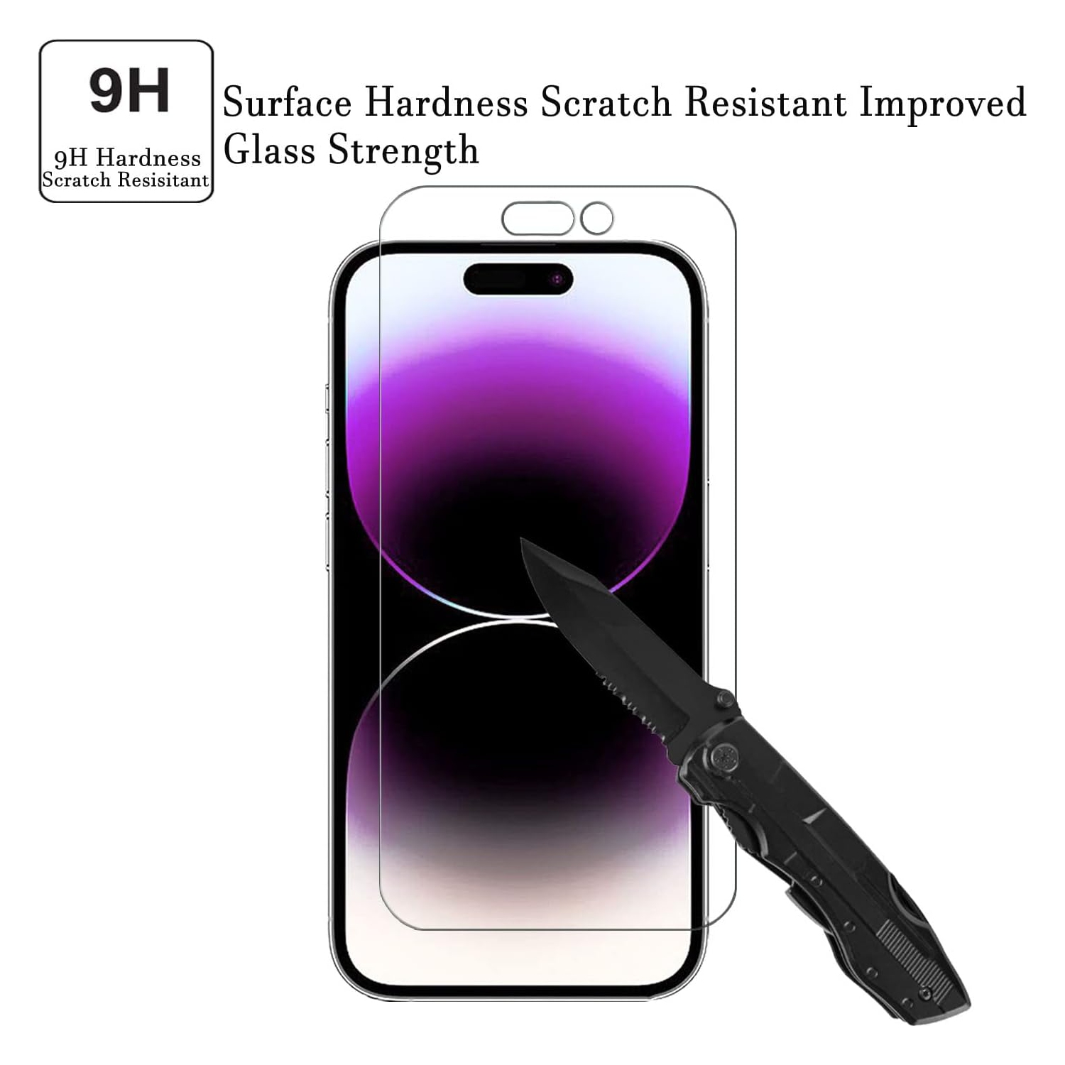 Protecteurs d'écran iPhone 14 Pro Max, film de verre trempé 9H pour iPhone 14 Pro Max anti-rayures