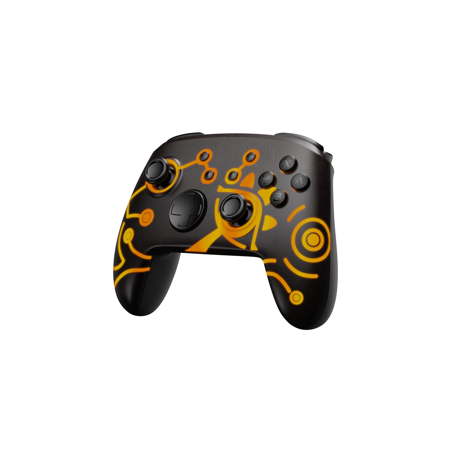 [Luminous Pattern] Switch Pro Controller Wireless Manette Compatible with Nintendo Switch/OLED/Lite, FUNLAB Firefly Gamepad with 7 LED Colors/Paddle/Turbo for Zelda Temple Fans