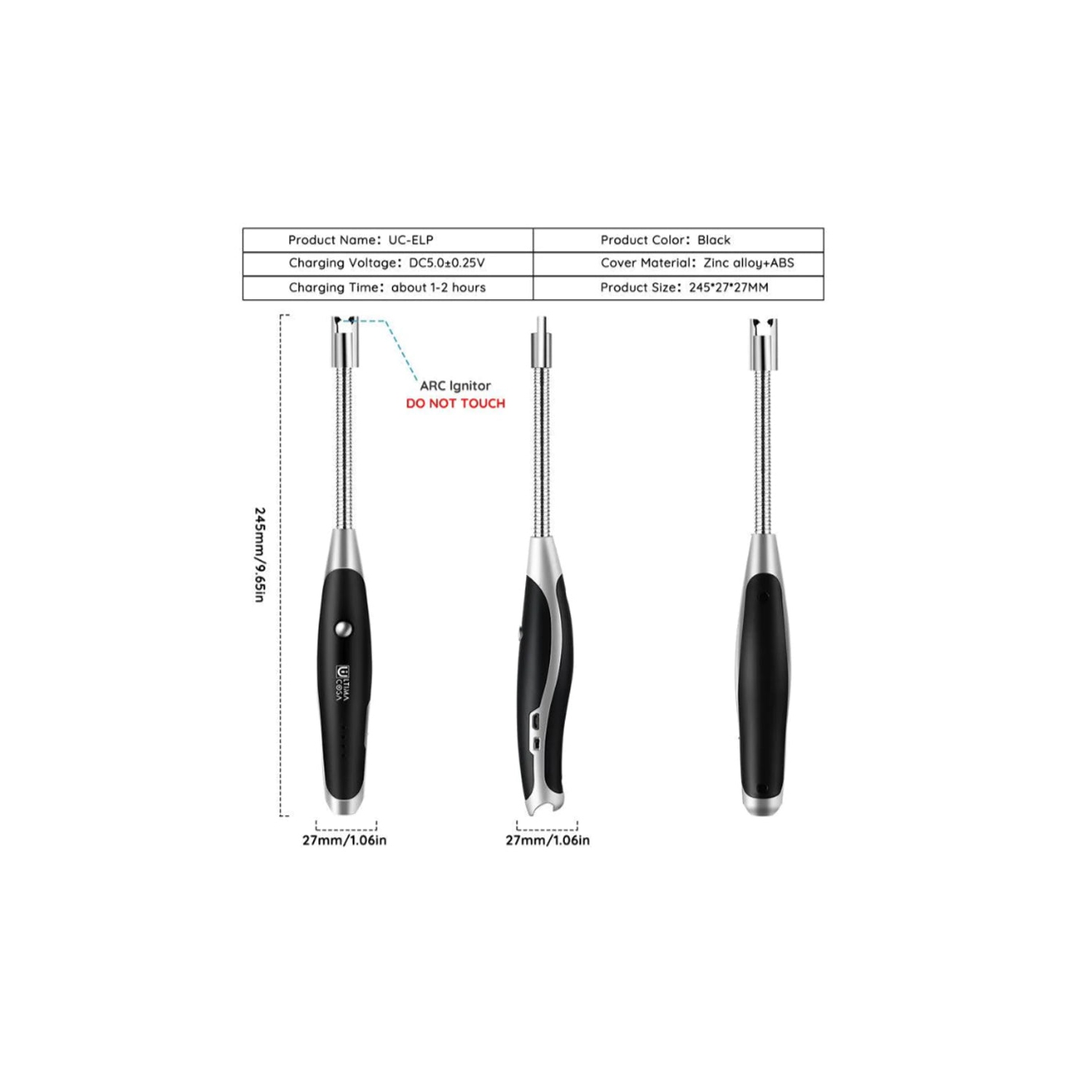 Briquet USB rechargeable UC-ELP Arc plus électronique d'Ultima Cosa