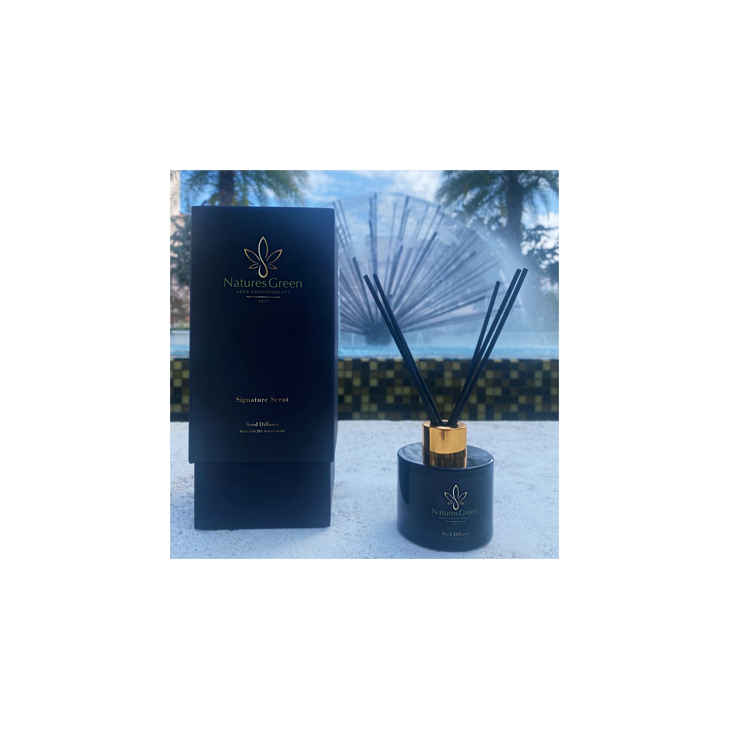 V For Vibes Hemp Aromatherapy Reed Diffuser - Nature's Green