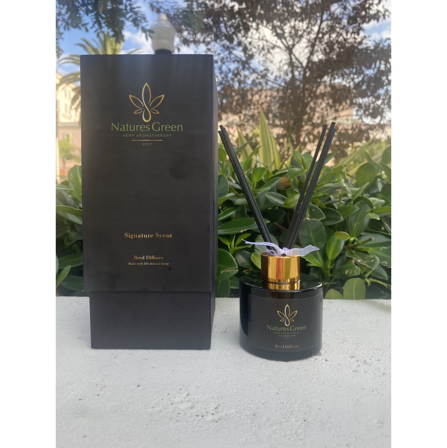 V For Vibes Hemp Aromatherapy Reed Diffuser - Nature's Green