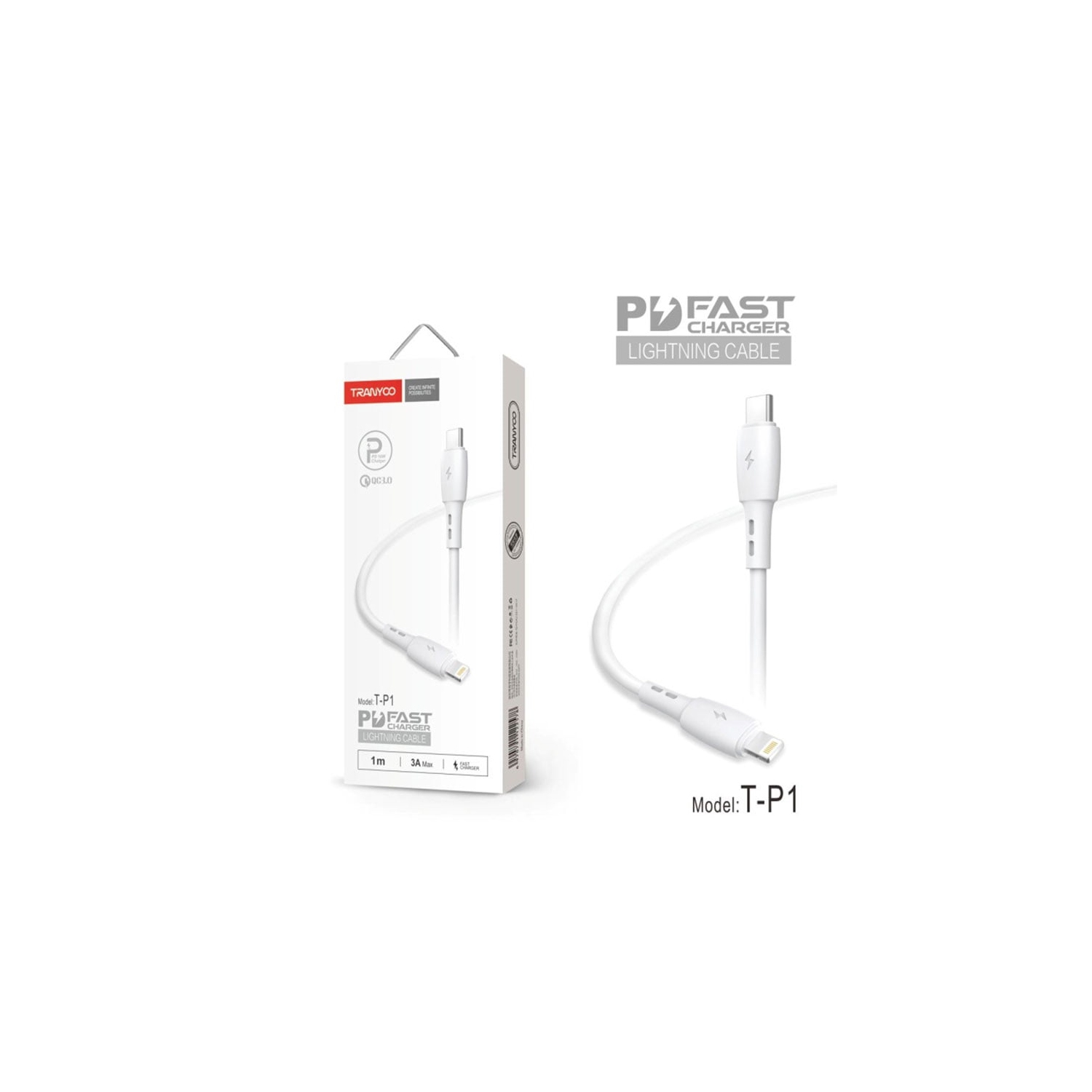 TRANYOO Fast charger Type C To lighting cable PD To Lightning-IOS 1m 3A T-P1