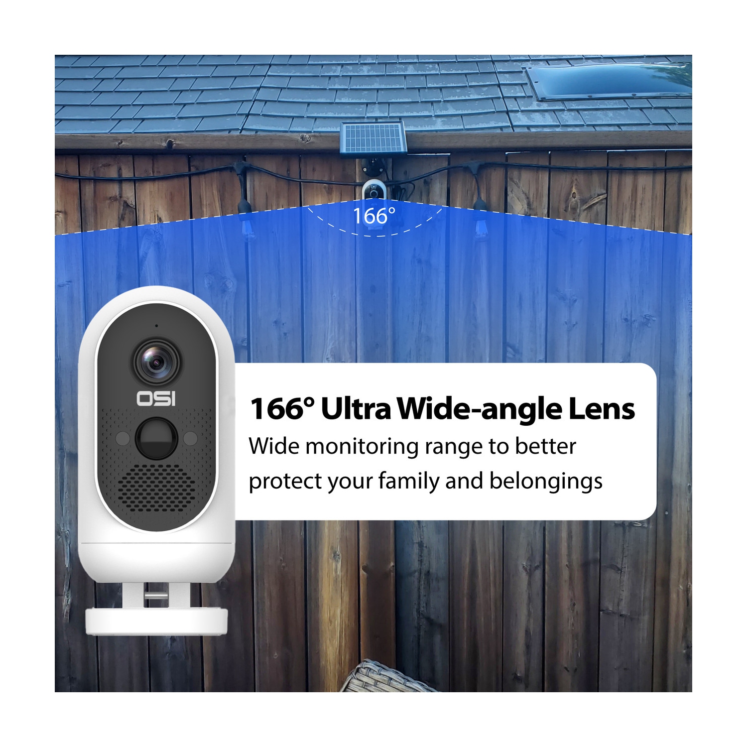 Open Box - OSI Wire-Free 1080p WiFi Battery Camera w/ Solar Panel