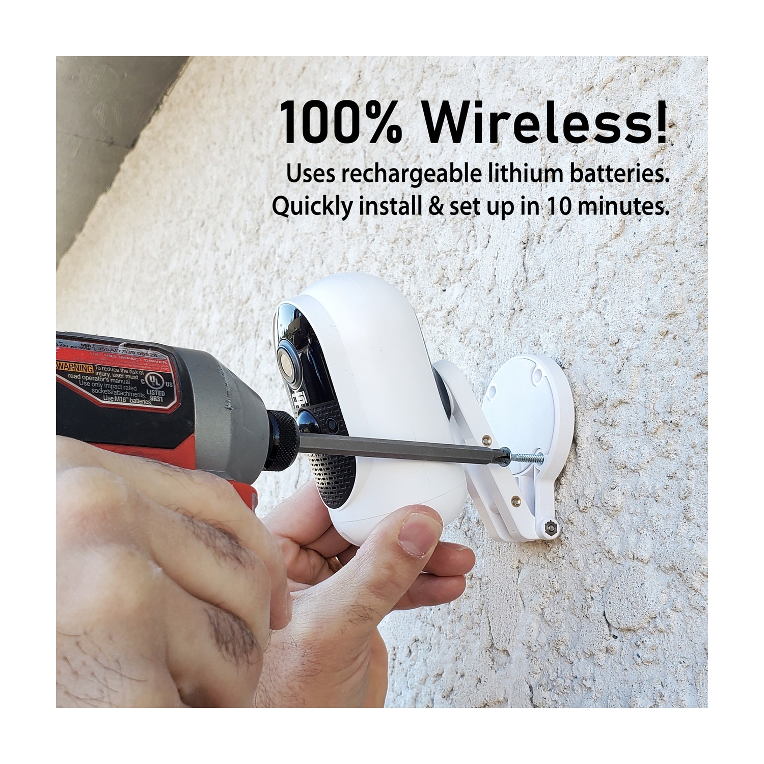 Open Box - OSI Wire-Free 1080p WiFi Battery Camera w/ Solar Panel