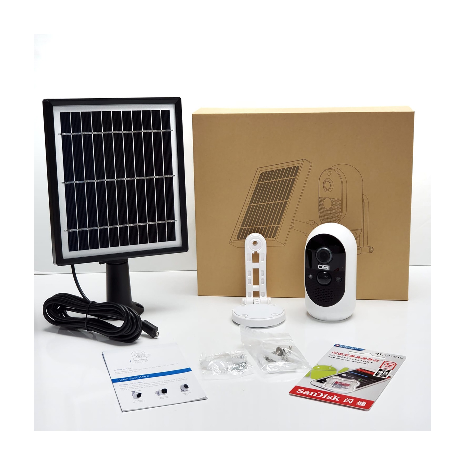 Open Box - OSI Wire-Free 1080p WiFi Battery Camera w/ Solar Panel