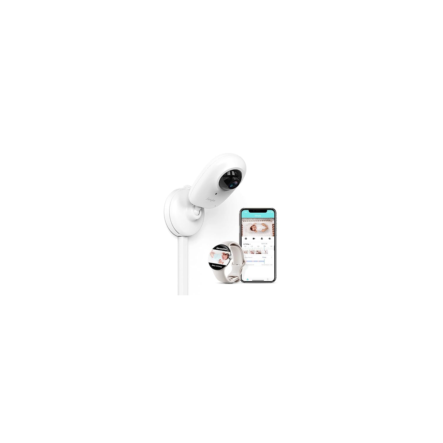 Simyke Smart Baby Monitor - 1080P HD Camera, Smart Watch Connectivity