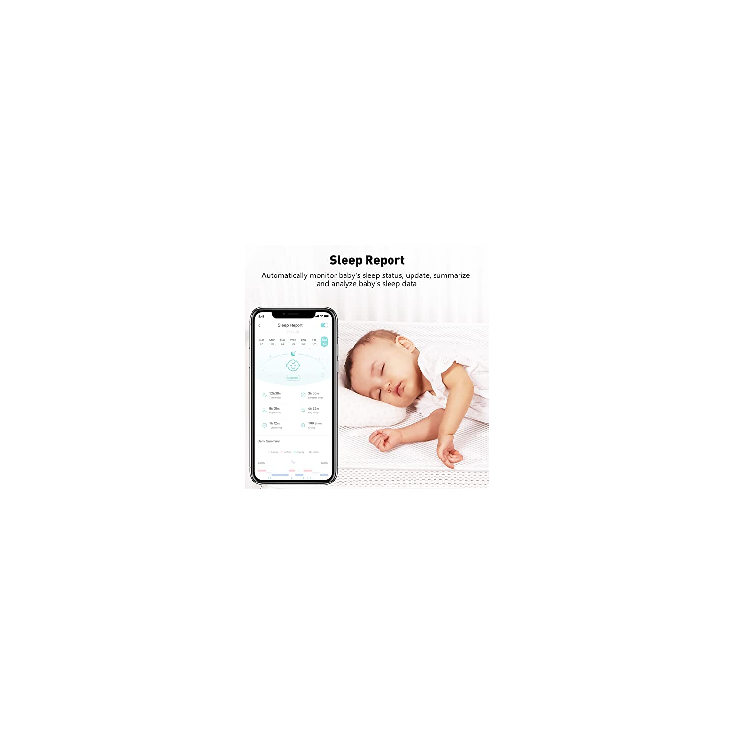 Simyke Smart Baby Monitor - 1080P HD Camera, Smart Watch Connectivity