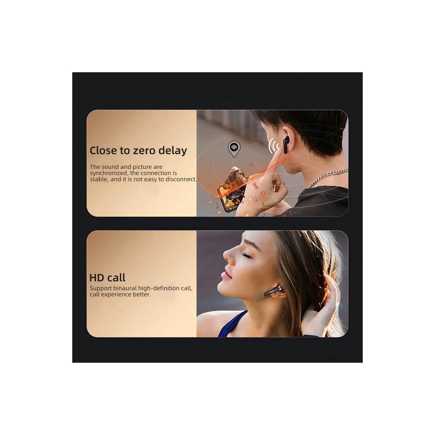 Lenovo QT81 TWS Bluetooth 5.0 Headphones Earbuds Wireless Headsets Stereo Touch Keys 1200mAh Charging Box – Black