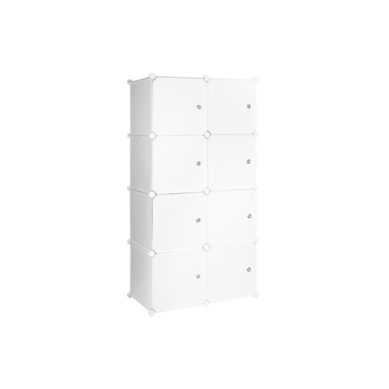 8 Cube Multi-Use DIY Portable Closet Organizer ,Modular Cabinet for Hanging Clothes, Armoire Wardrobe with Doors