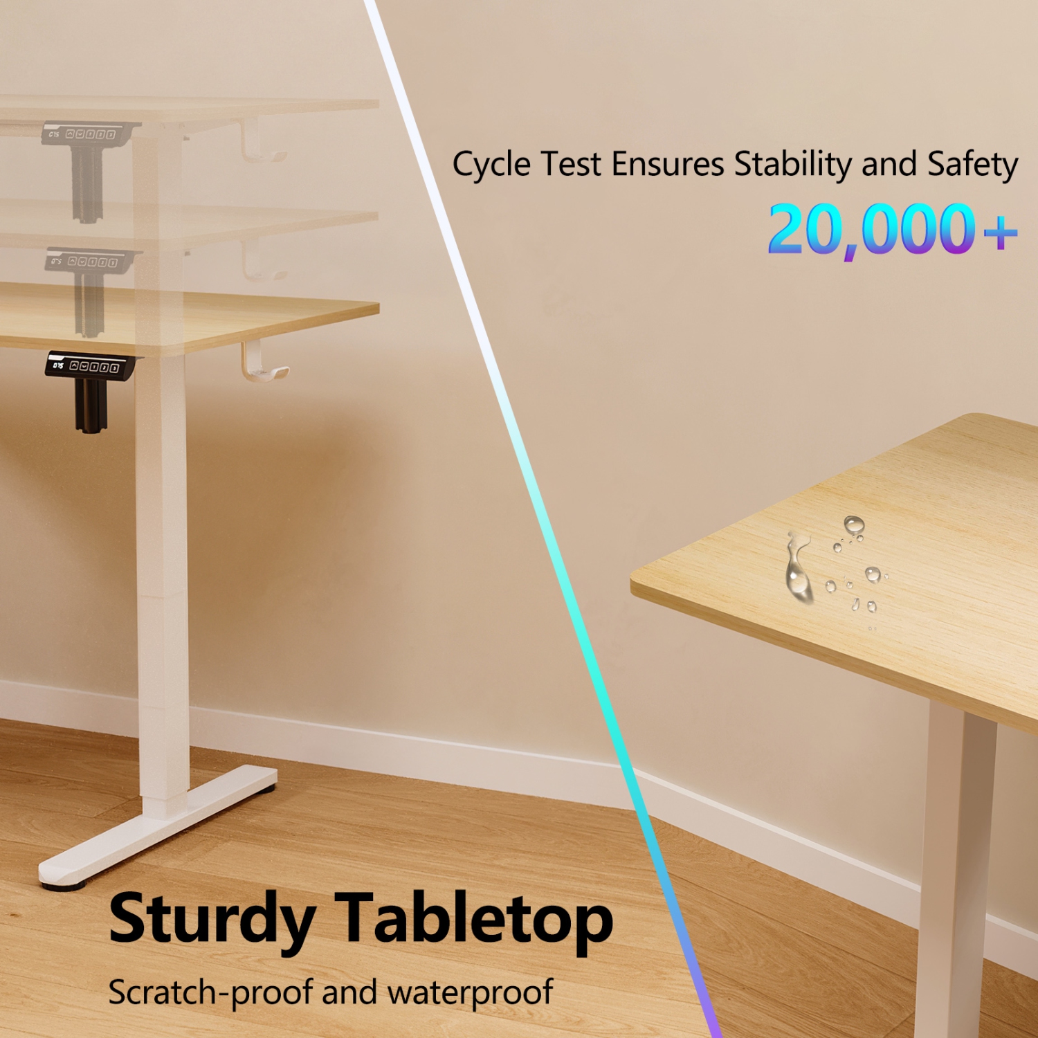 IMGadgets Standing Electric Adjustable Desk with Table Top 47” x 24” | Height Adjustable Desk for Work and Home | 3-Memory Settings, Min Height 28.3"