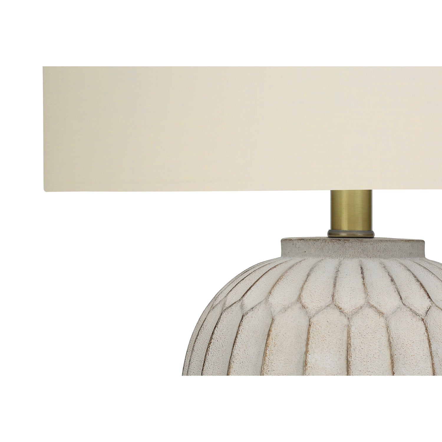 Monarch Specialties I 9720 - Lighting, 24"H, Table Lamp, Cream Resin, Ivory / Cream Shade, Transitiona
