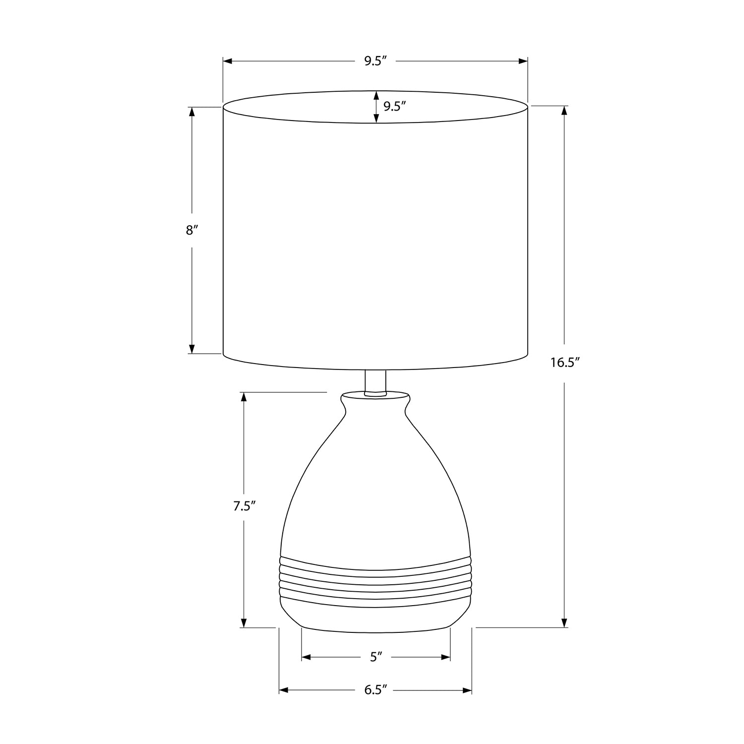Monarch Specialties I 9741 - éclairage, 17 haut., lampe de table, céramique crème, abat-jour ivoire/crème, moderne
