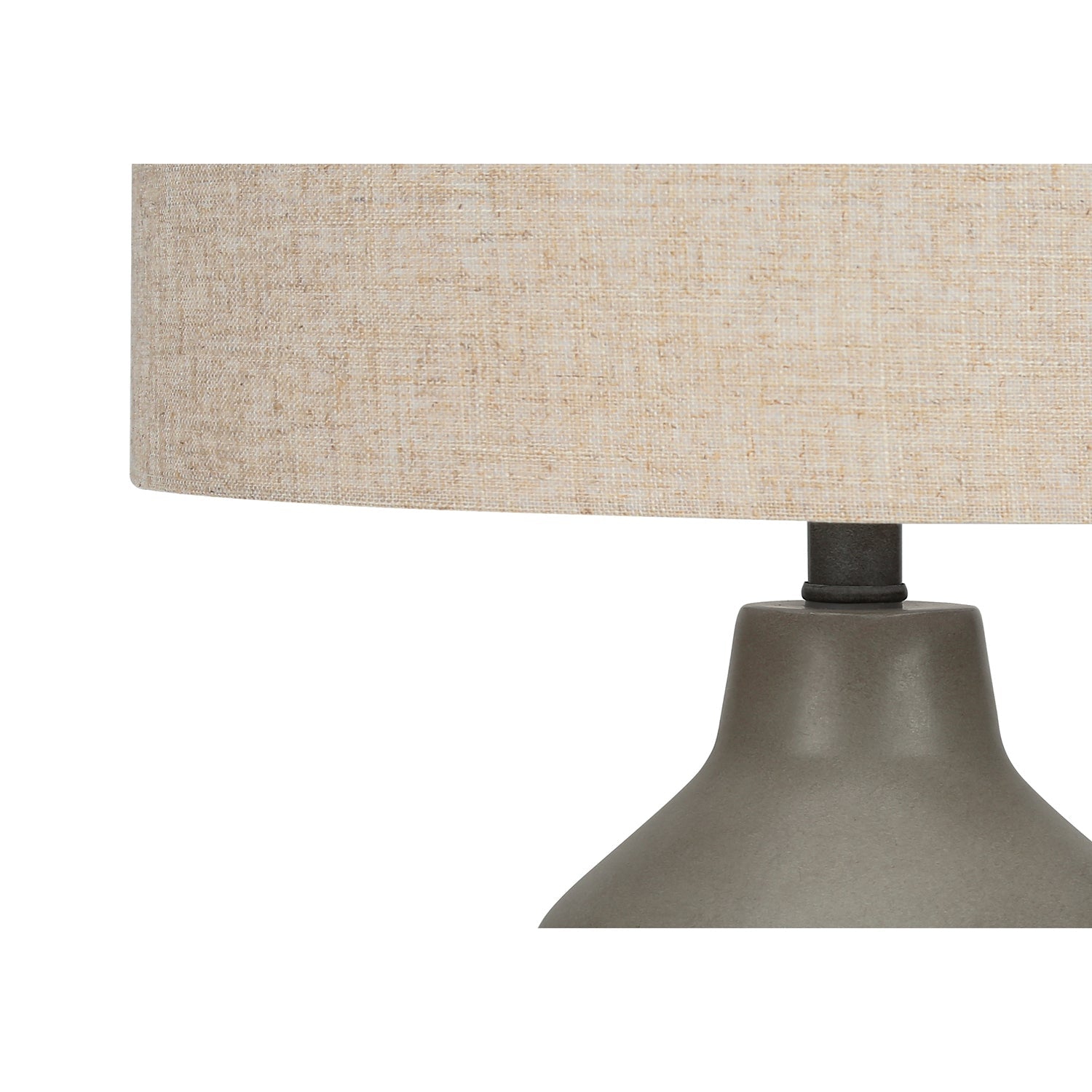 Monarch Specialties I 9703 - éclairage, 24 haut., lampe de table, béton gris, abat-jour beige, contemporain