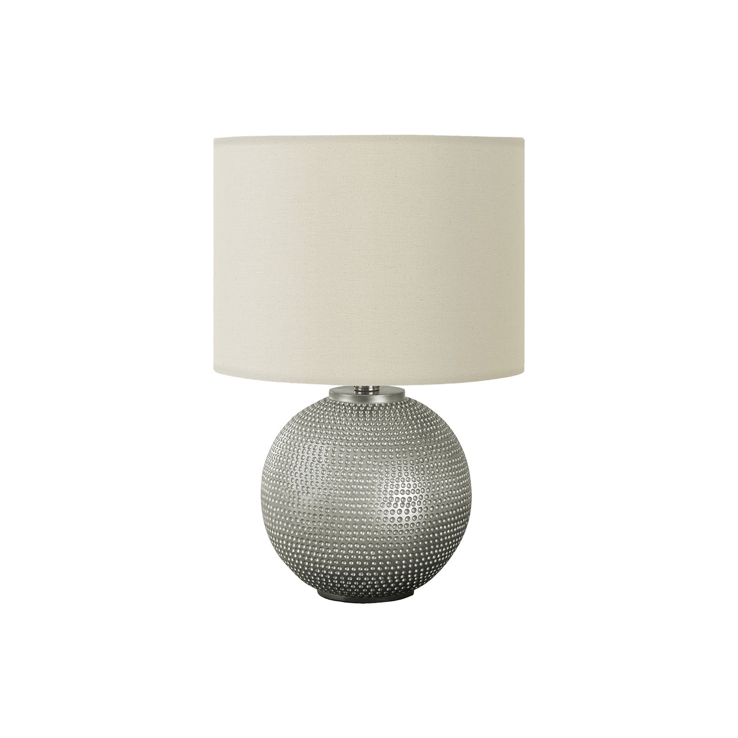 Monarch Specialties I 9653 - Lighting, 19"H, Table Lamp, Grey Resin, Ivory / Cream Shade, Modern