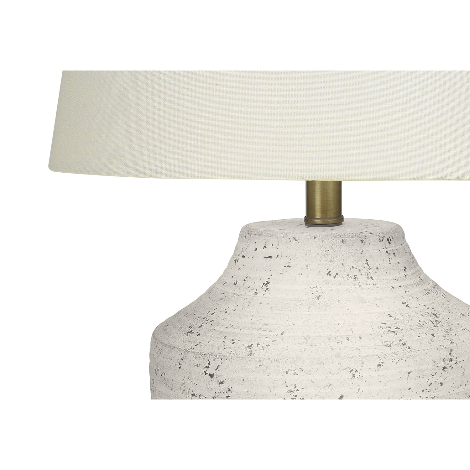 Monarch Specialties I 9730 - éclairage, 20 haut., lampe de table, béton crème, ivoire/abat-jour crème, moderne