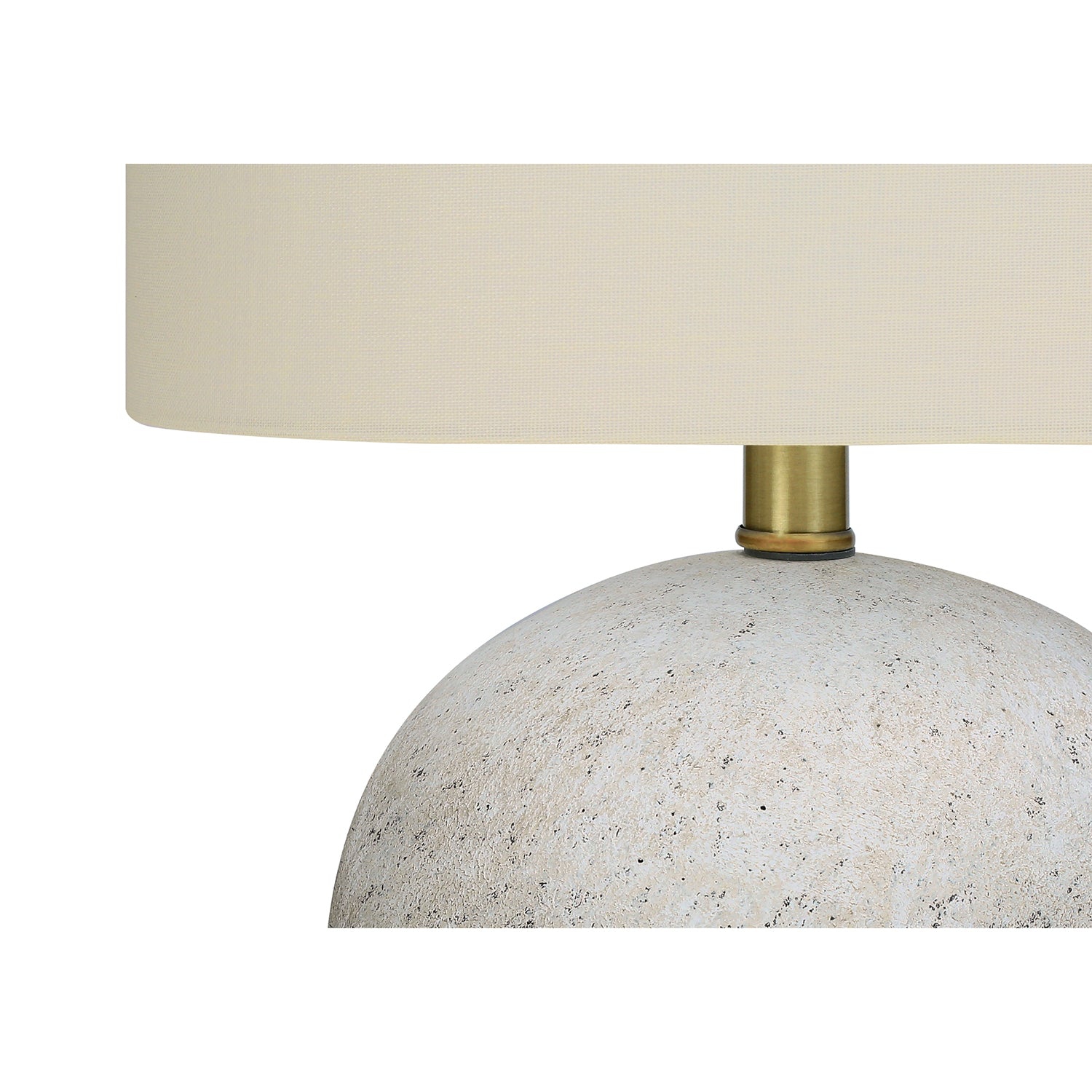 Monarch Specialties I 9717 - Lighting, 20"H, Table Lamp, Grey Concrete, Ivory / Cream Shade, Contemporary