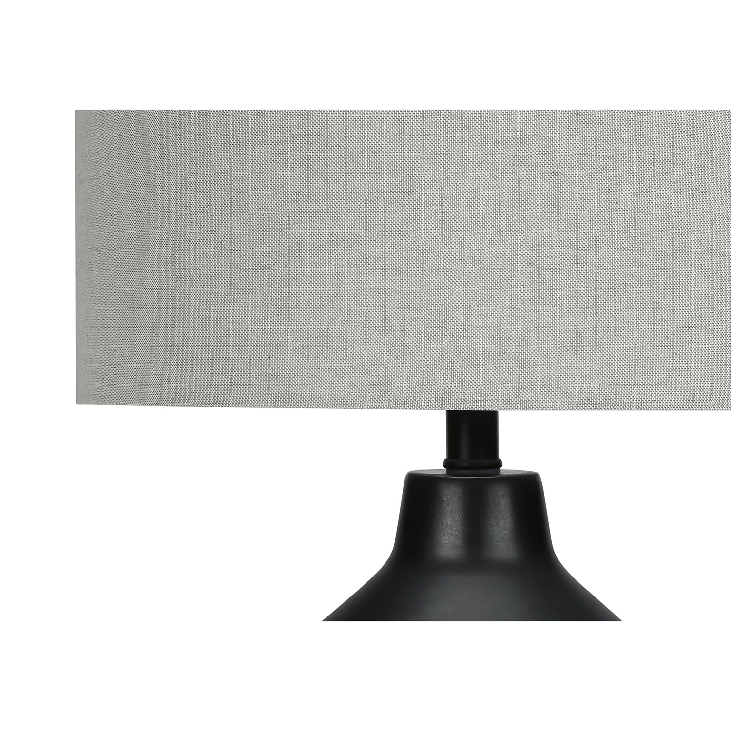 Monarch Specialties I 9701 - Lighting, 24"H, Table Lamp, Black Concrete, Grey Shade, Contemporary