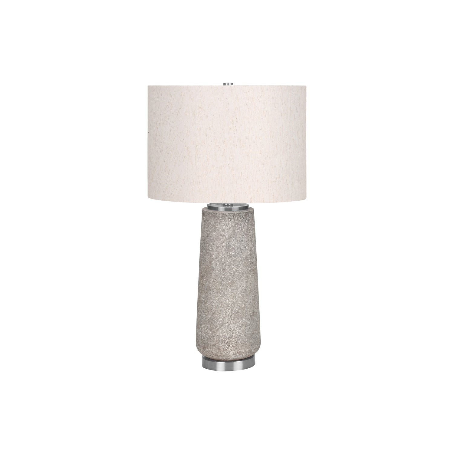 Monarch Specialties I 9712 - Lighting, 29"H, Table Lamp, Grey Resin, Ivory / Cream Shade, Modern