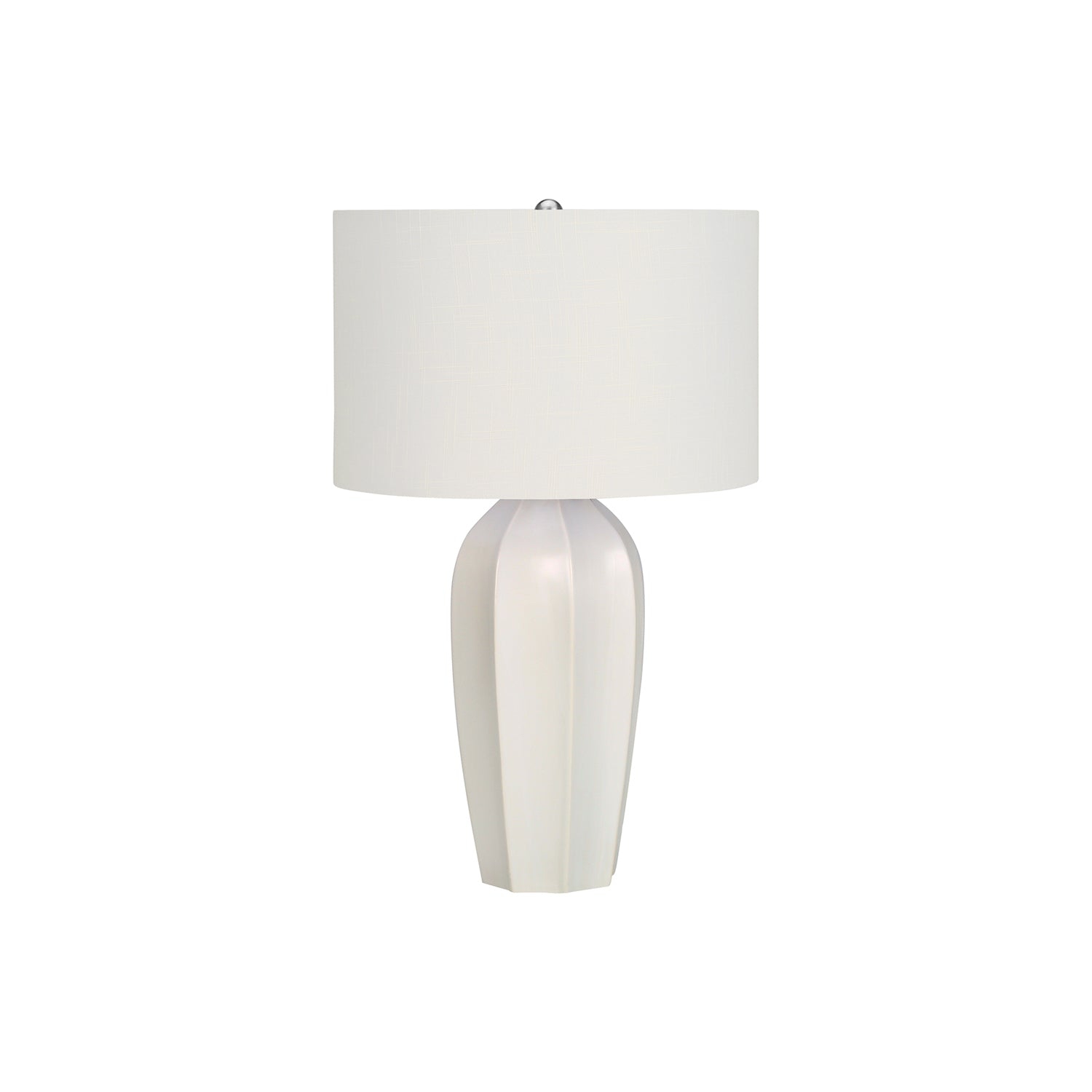 Monarch Specialties I 9731 - éclairage, 27 haut., lampe de table, céramique crème, abat-jour ivoire/crème, moderne
