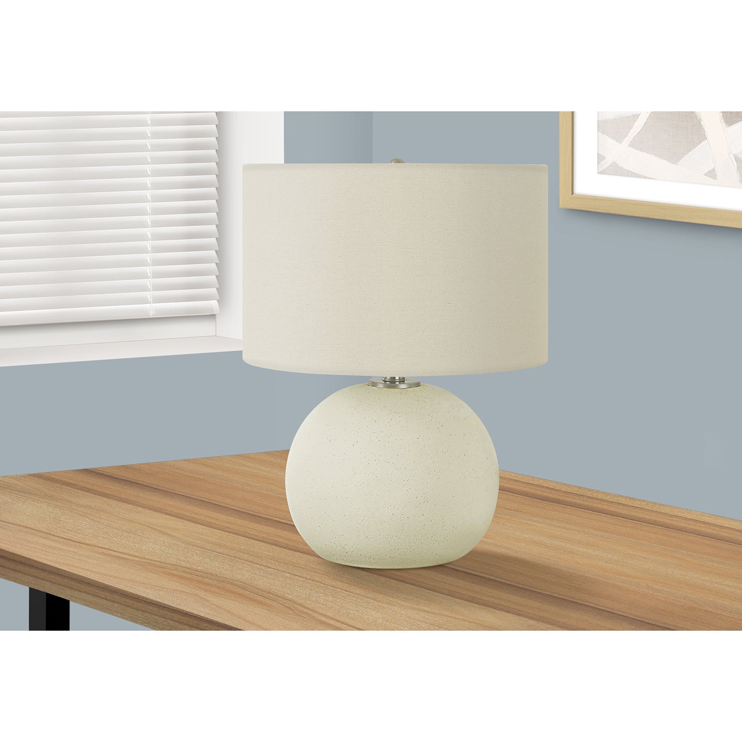 Monarch Specialties I 9630 - Lighting, 18"H, Table Lamp, Ivory / Cream Shade, Cream Ceramic, Contemporary