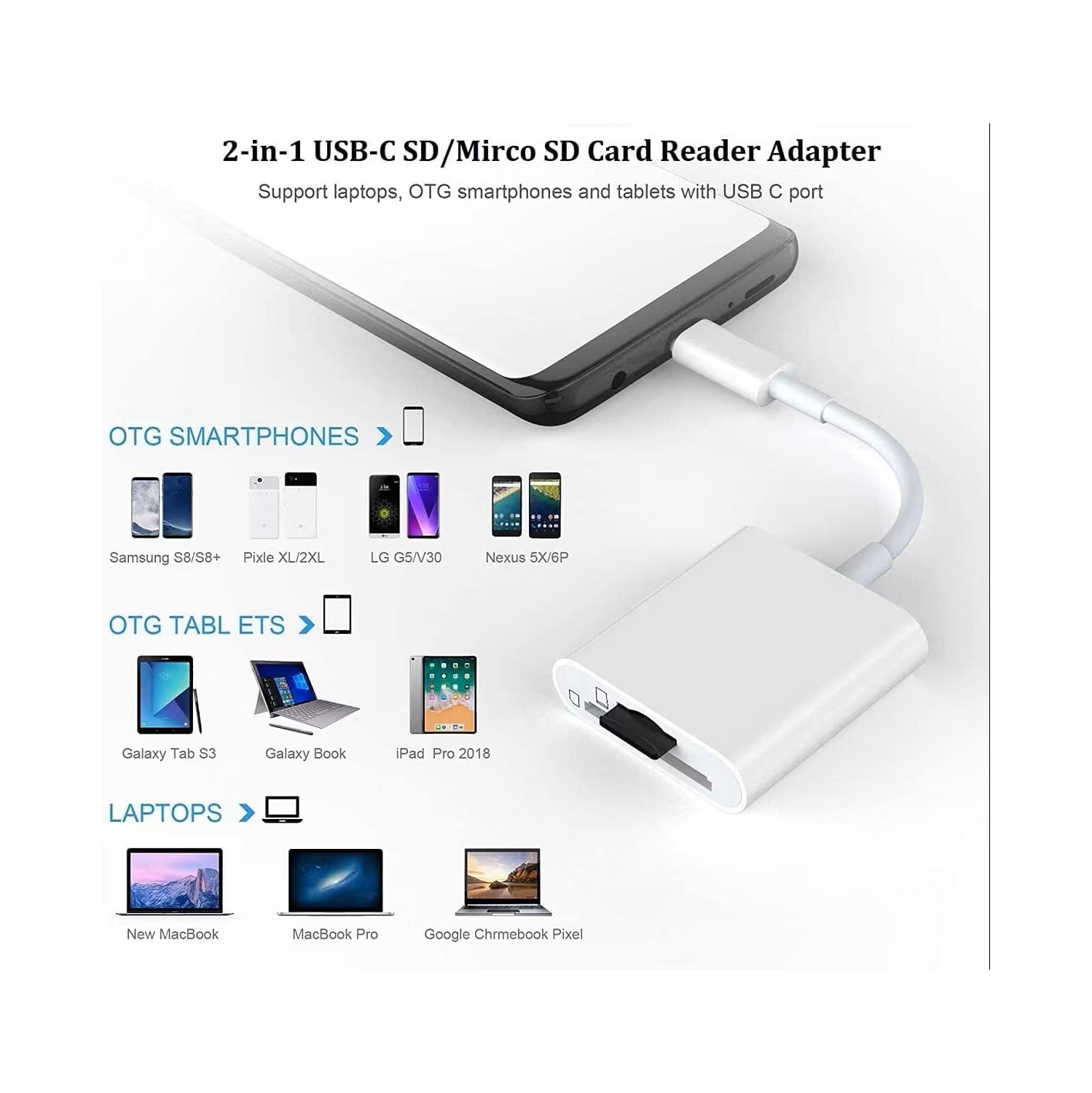 USB C to Micro SD and SD TF Memory Card Reader Adapter Universal Compatibility Compatible with Samsung, Google, Cell Phones with USB C input, Pad