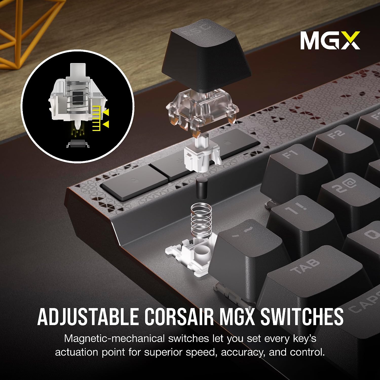 CORSAIR – clavier de jeu mécanique magnétique K70 MAX RGB AVEC MGX de CORSAIR, actionnement réglable, déclenchement rapide, gris acier