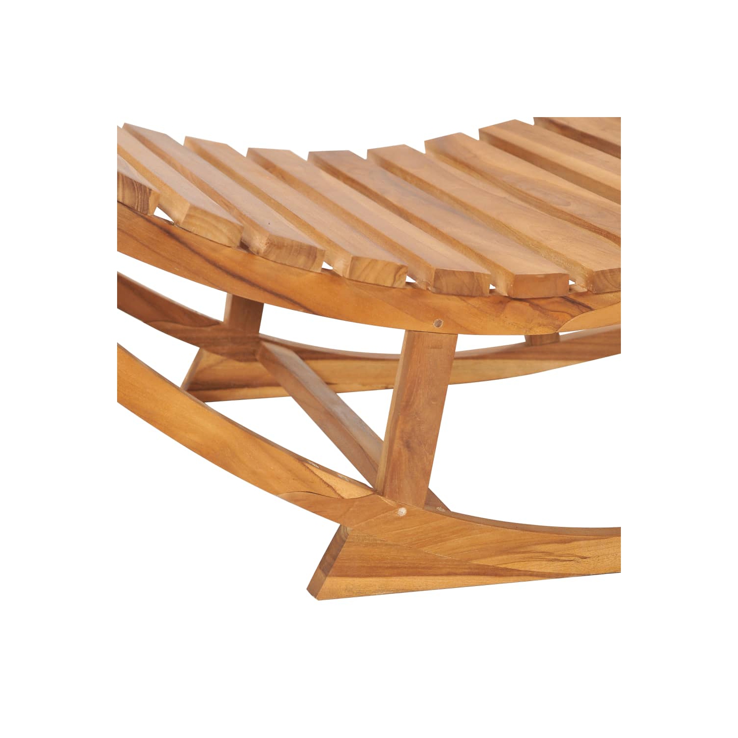 Chaise longue berçante avec coussin en teck massif de vidaXL