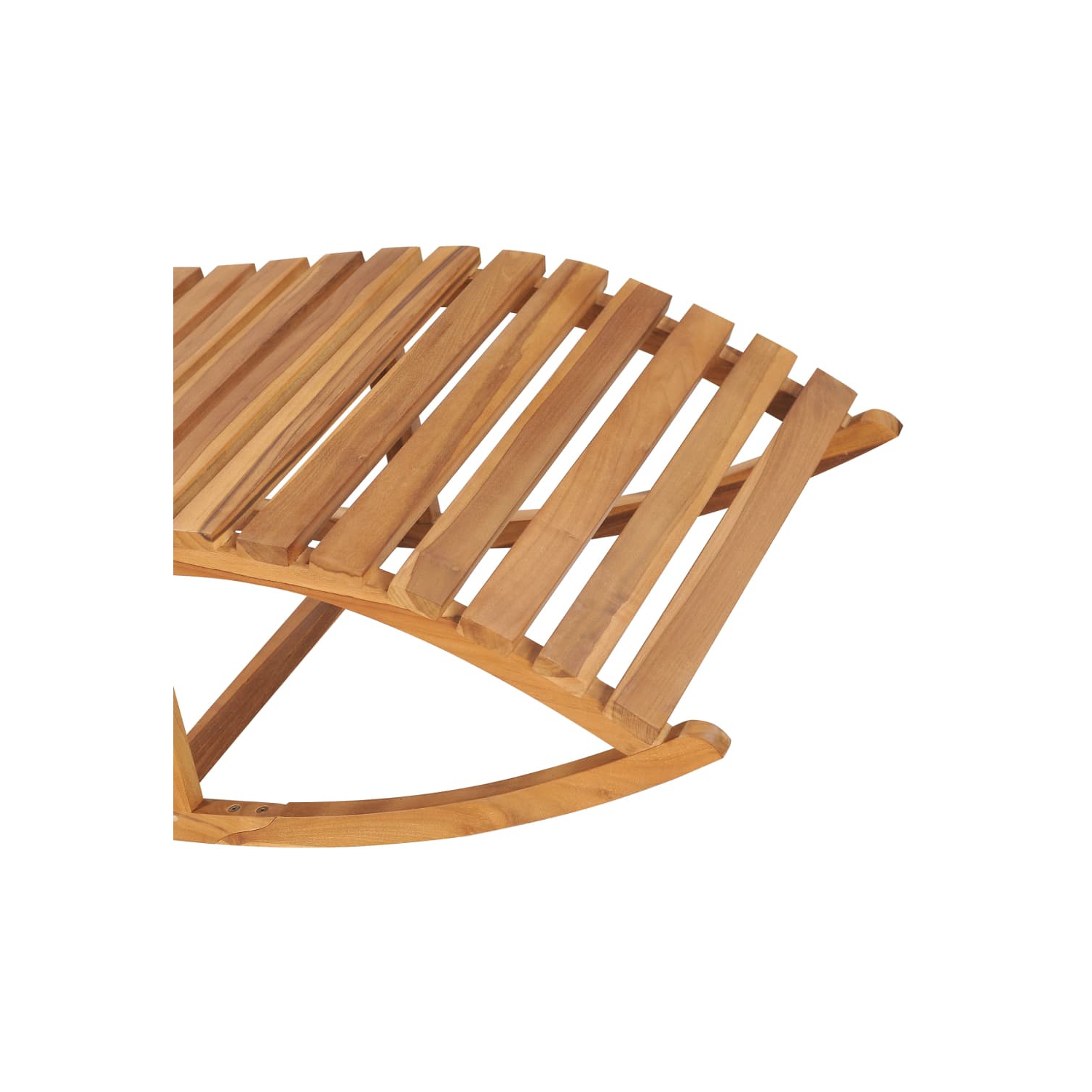 Chaise longue berçante avec coussin en teck massif de vidaXL
