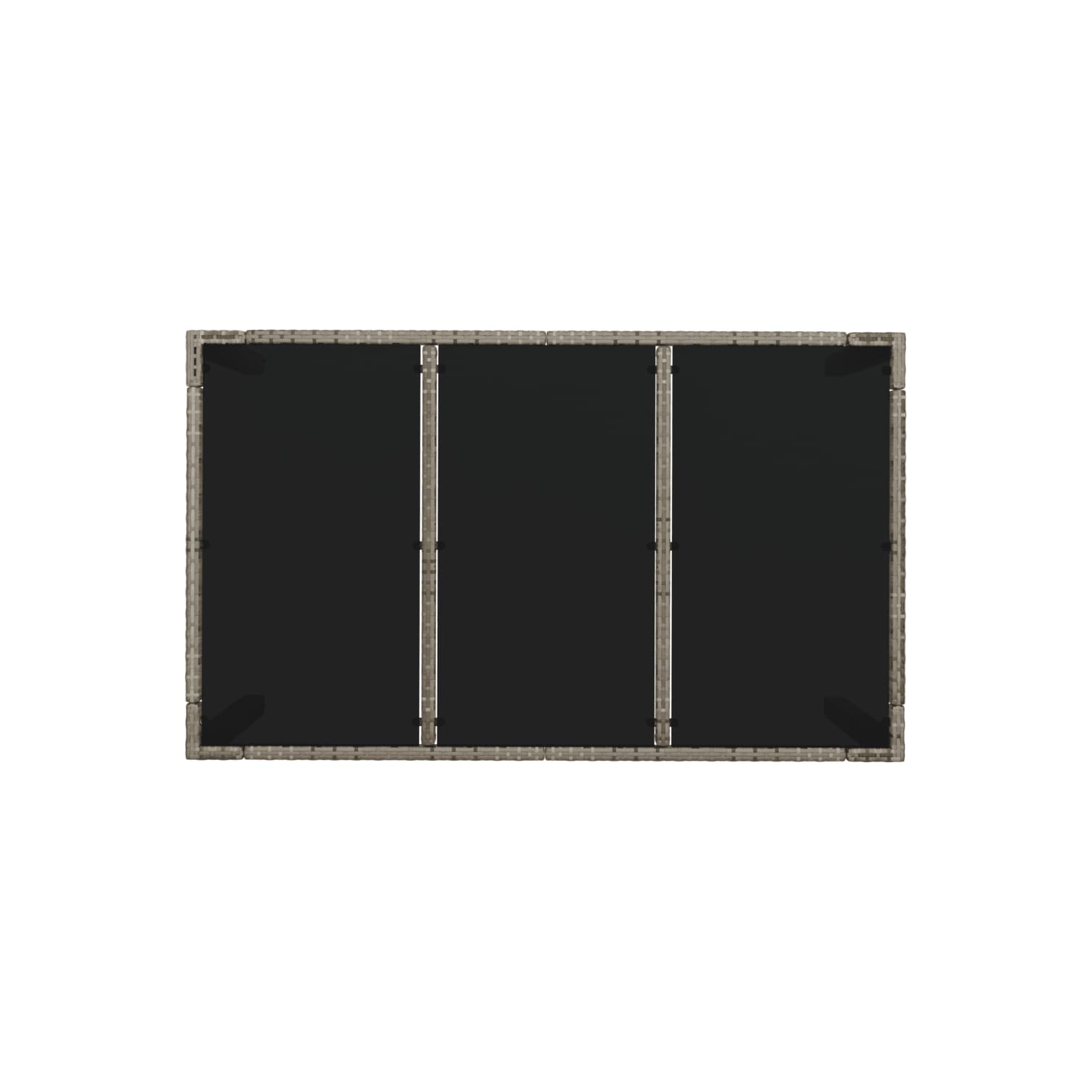 vidaXL Garden Table with Glass Top Grey 150x90x75 cm Poly Rattan