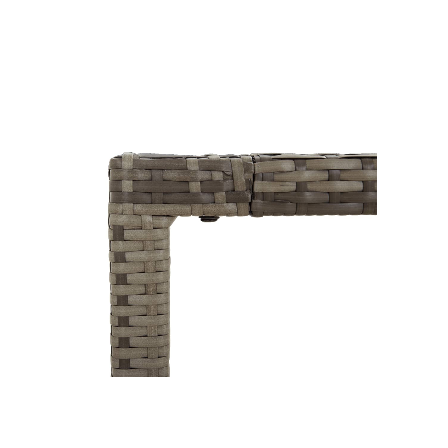 vidaXL Garden Table with Glass Top Grey 150x90x75 cm Poly Rattan