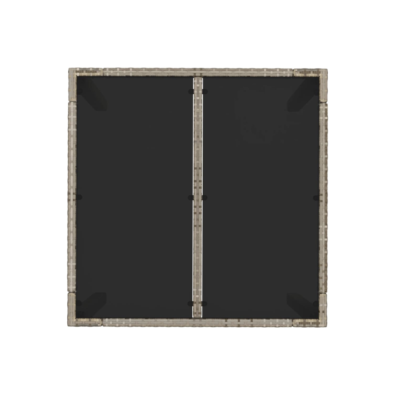 vidaXL Garden Table with Glass Top Grey 90x90x75 cm Poly Rattan