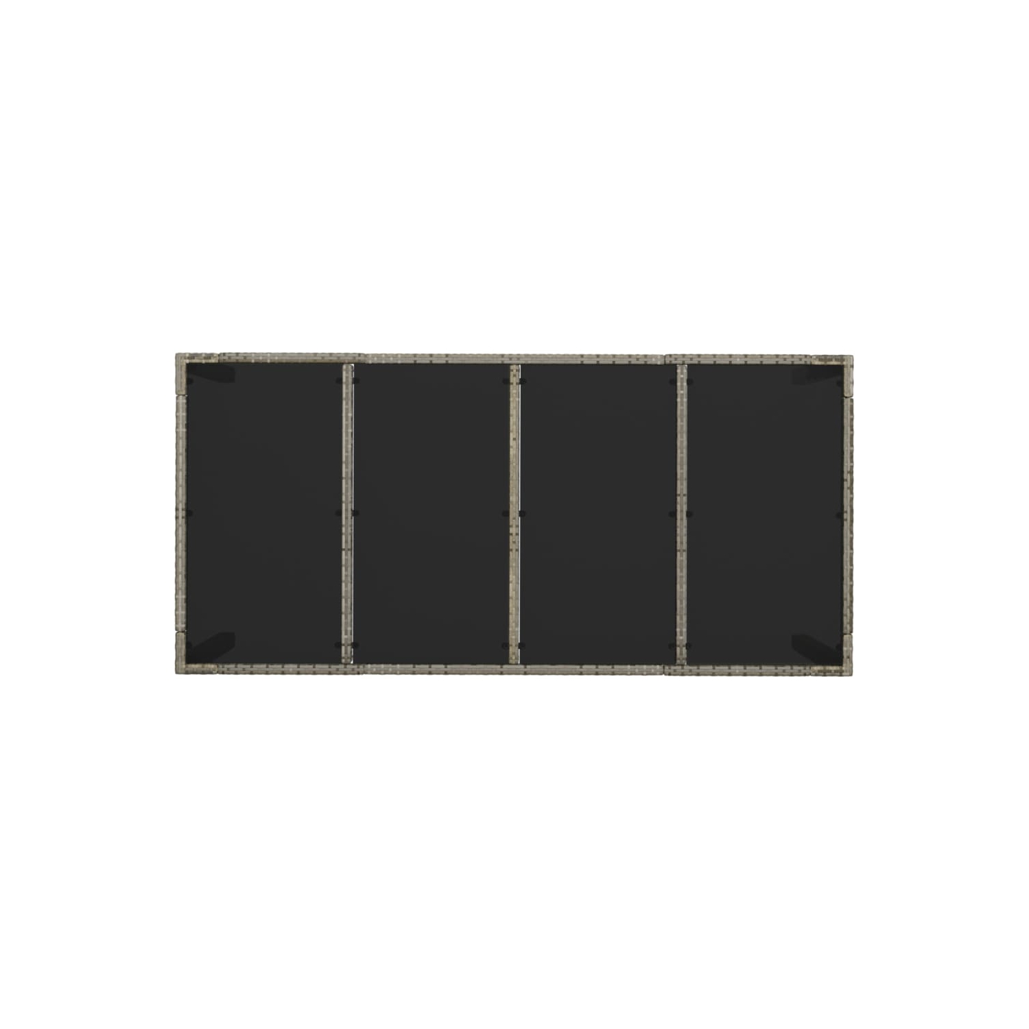 vidaXL Garden Table with Glass Top Grey 190x90x75 cm Poly Rattan