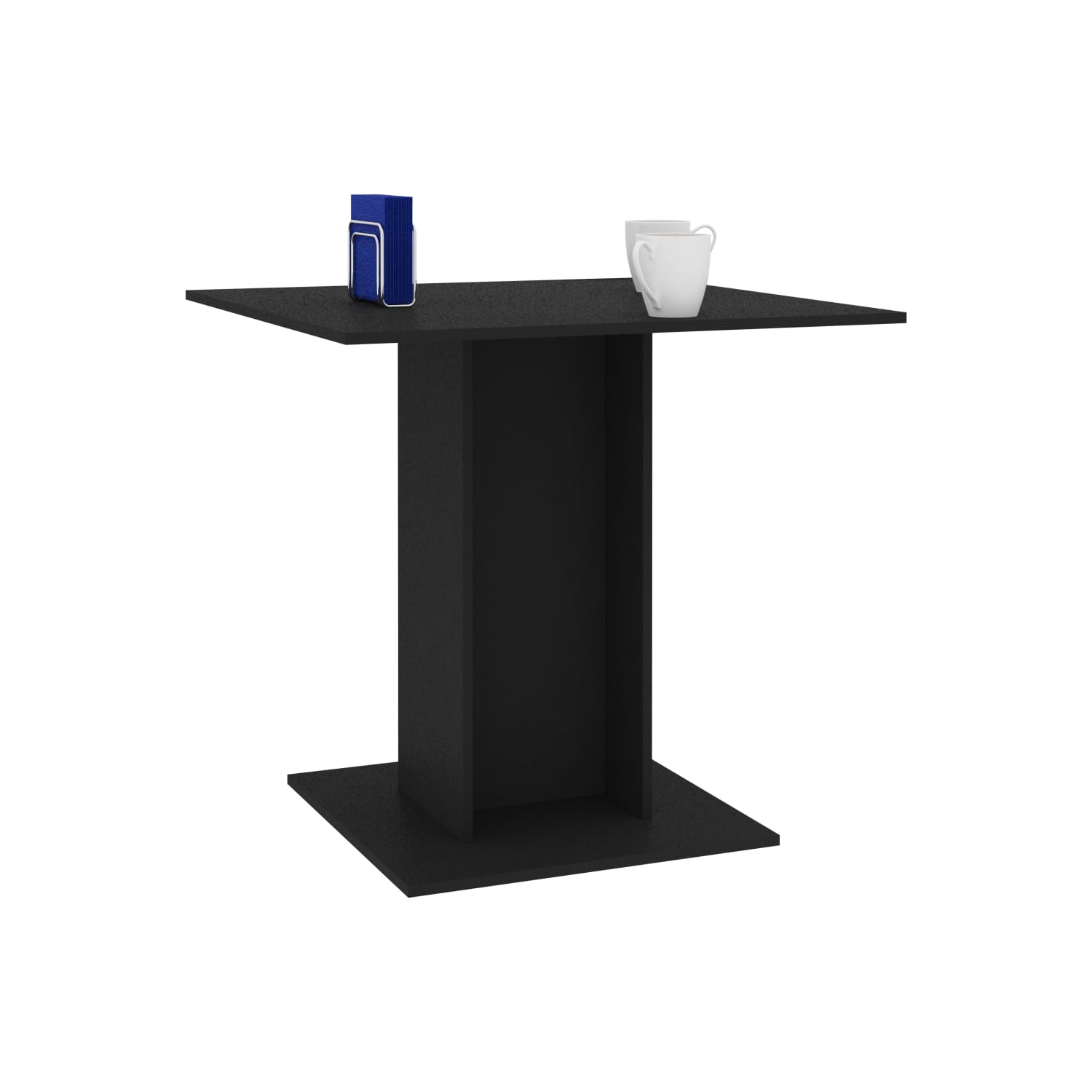 vidaXL Dining Table Black 31.5"x31.5"x29.5" Chipboard