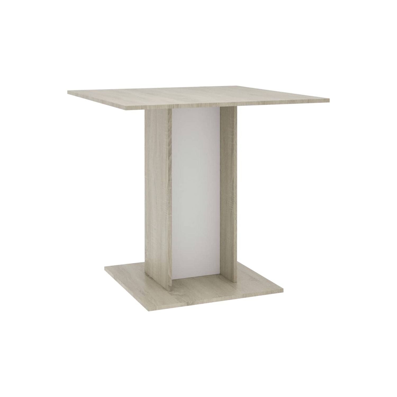 vidaXL Dining Table White and Sonoma Oak 31.5"x31.5"x29.5" Chipboard