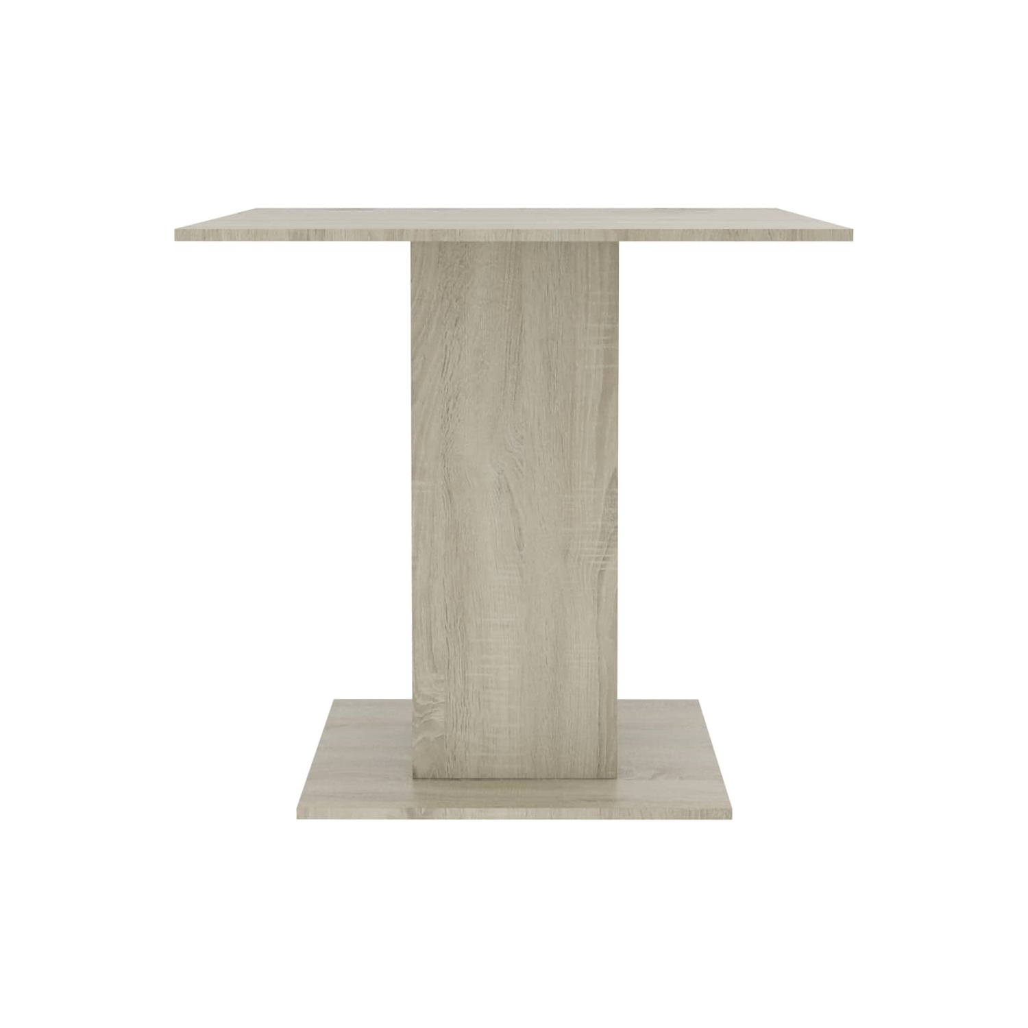 vidaXL Dining Table White and Sonoma Oak 31.5"x31.5"x29.5" Chipboard