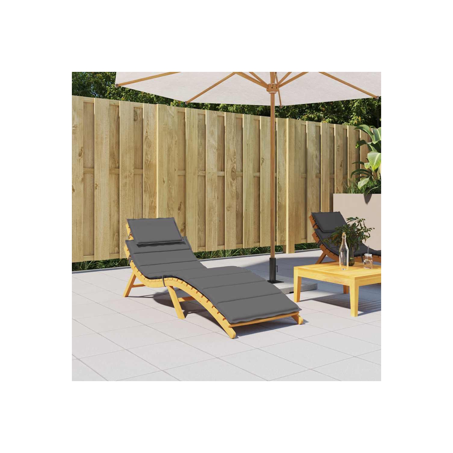 Coussin de chaise longue vidaXL en tissu Oxford 186 x 58 x 4&nbsp;cm Anthracite