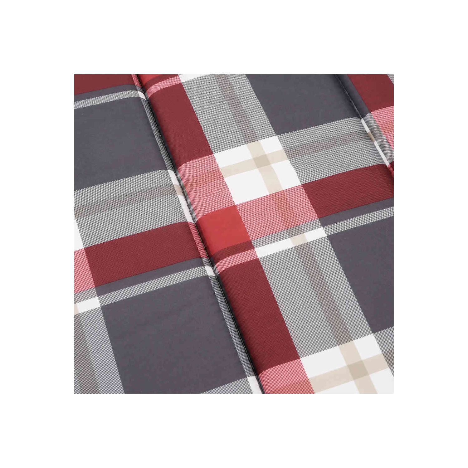 vidaXL Sun Lounger Cushion Red Check Pattern 186x58x4cm Oxford Fabric
