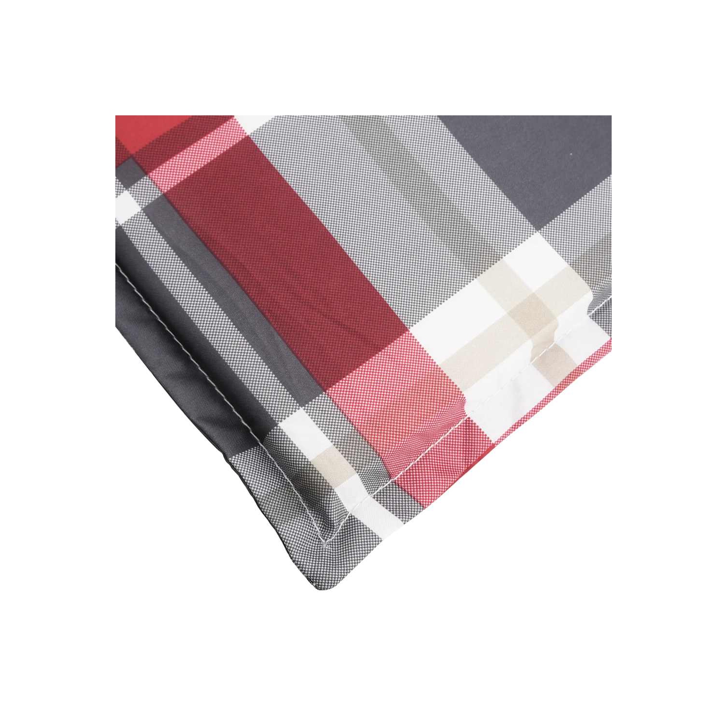 vidaXL Sun Lounger Cushion Red Check Pattern 186x58x4cm Oxford Fabric