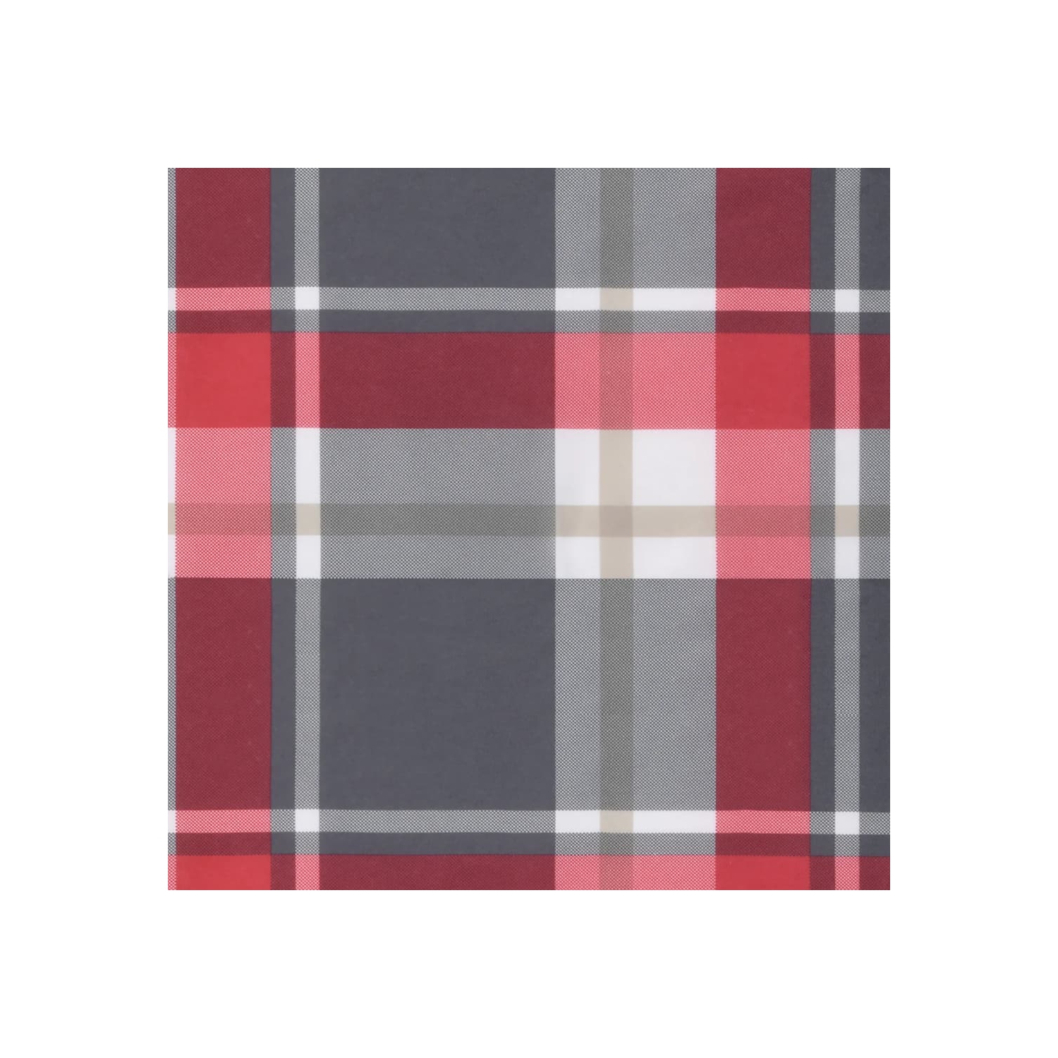 vidaXL Sun Lounger Cushion Red Check Pattern 186x58x4cm Oxford Fabric