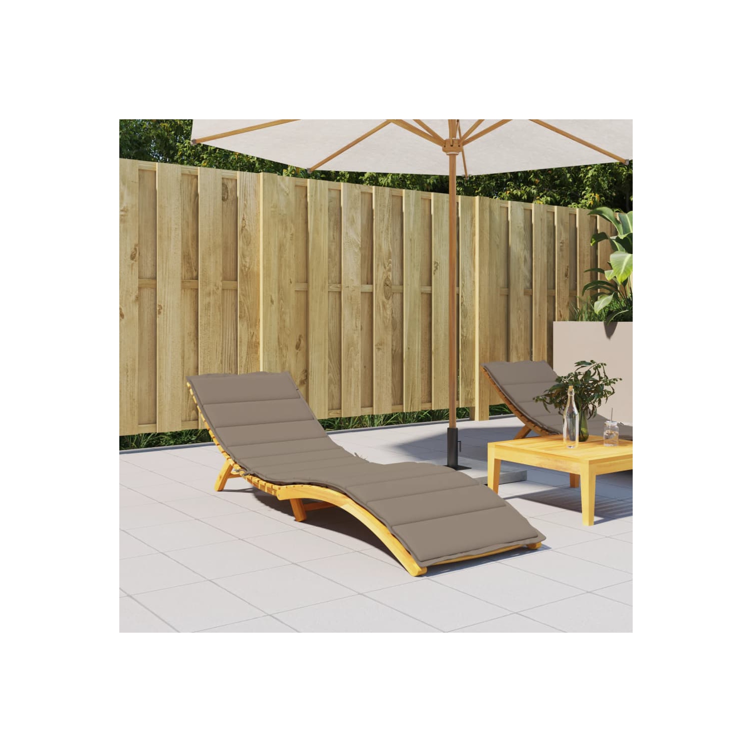 vidaXL Sun Lounger Cushion Taupe 200x70x3cm Oxford Fabric