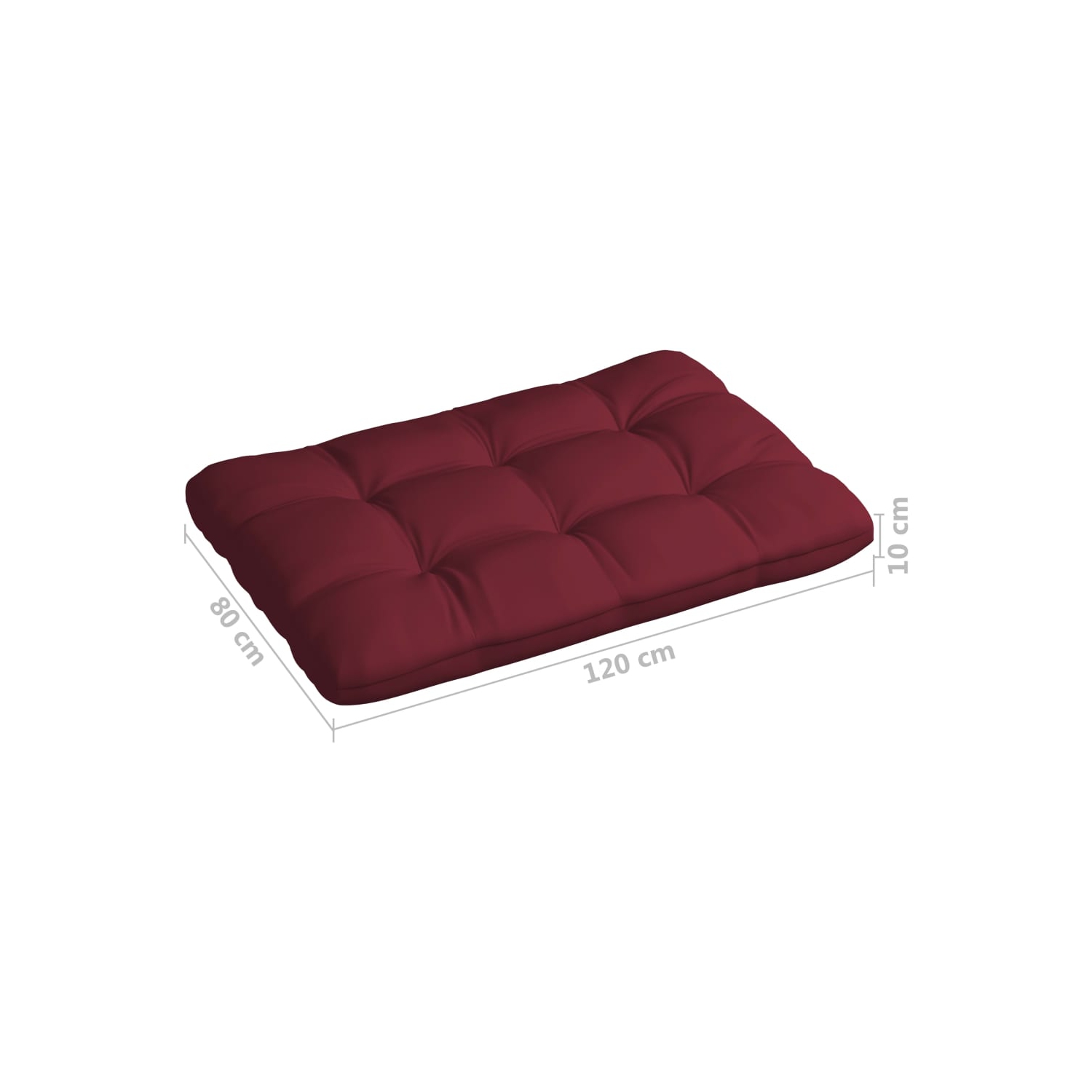 vidaXL Pallet Sofa Cushions 7 pcs Wine Red